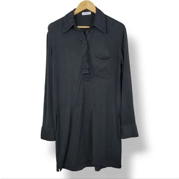 Equipment Revolve Mavea Silk and Modal Jersey Knit Dress in True Black Size S - Picture 6 of 11